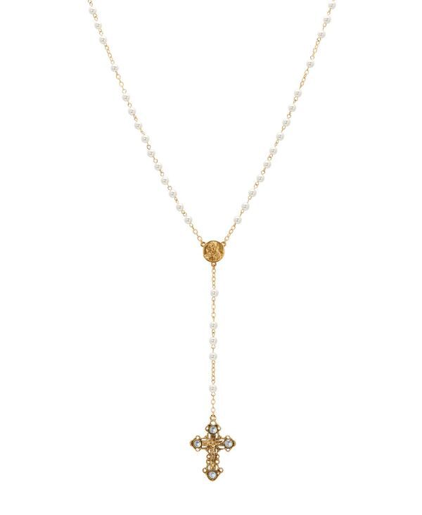シンボルズオブフェイス レディース アクセサリー ネックレス・チョーカー・ペンダントトップ Symbols ofaith GoldTone Crucifix Sapphire Stones Imita