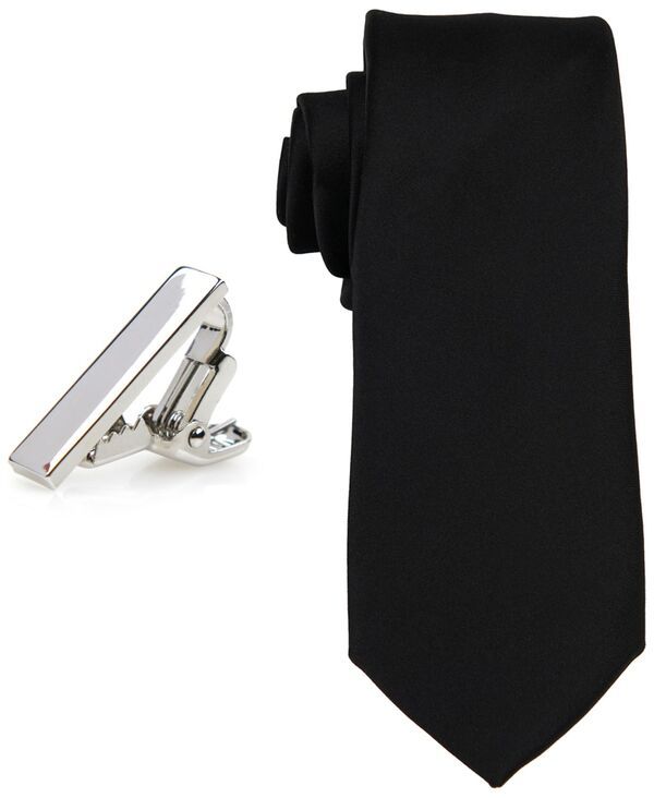 コンストラクト メンズ アクセサリー ネクタイ ConStruct Mensolid Tie 1 Tie Bar Set Noir