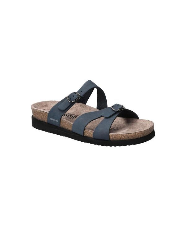メフィスト レディース シューズ サンダル レザー Mephisto Womens Hannel Nubuk Leather Sandal Navy ネイビー
