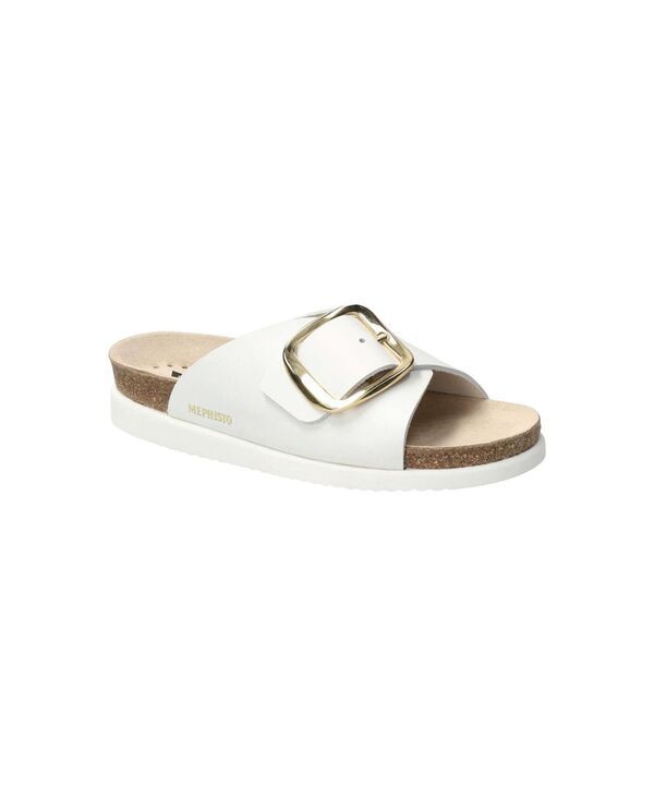メフィスト レディース シューズ サンダル レザー Mephisto Womens Leather Cork Slide White ホワイト