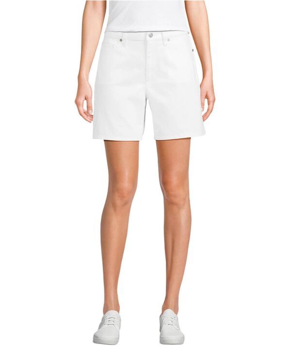 ランズエンド レディース ボトムス ハーフパンツ・ショーツ ショートパンツ デニム Lands End Womensoft Denimid Rise 7 Jean Shorts White ホワイト