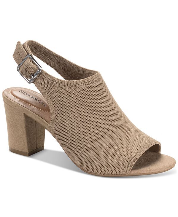 スタイルアンドコー レディース シューズ サンダル ニット ヒール Style Co Womens Peyyton Slingbacknit Dress Block Heel Shooties Lta