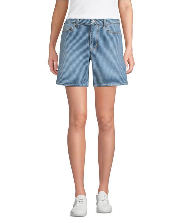 ランズエンド レディース ボトムス ハーフパンツ・ショーツ ショートパンツ デニム Lands End Womensoft Denimid Rise 7 Jean Shorts Beau blue s