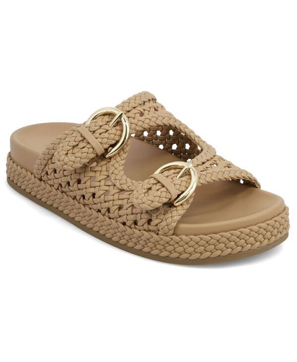 ミア レディース シューズ サンダル MIA Womens Trendy Woven Double Buckle Slide Sandals Nude