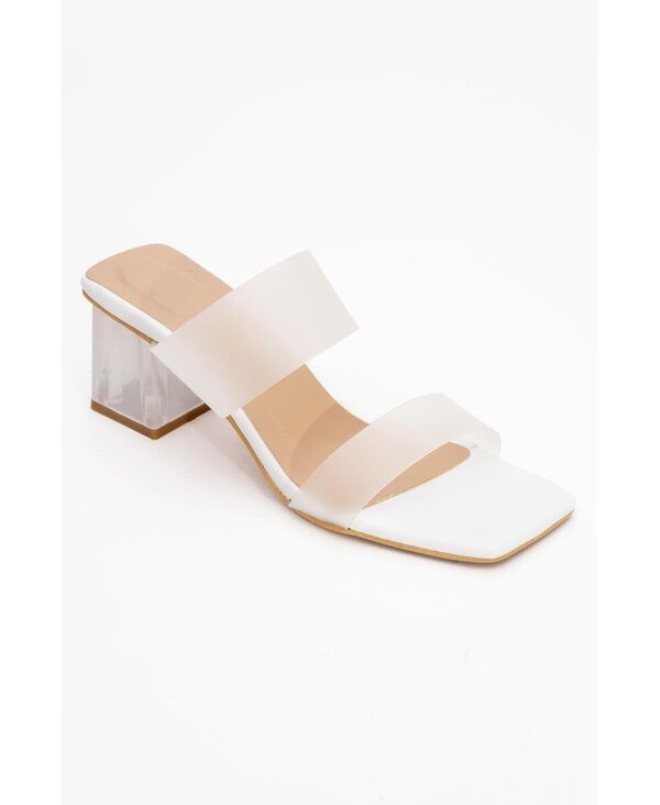 プロローグシューズ レディース サンダル Prologue Shoes Elara Transparent Strap Sandal Women White faux leather ホワイト