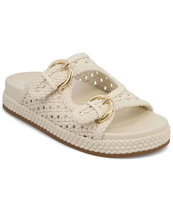 ミア レディース シューズ サンダル MIA Womens Trendy Woven Double Buckle Slide Sandals Bone