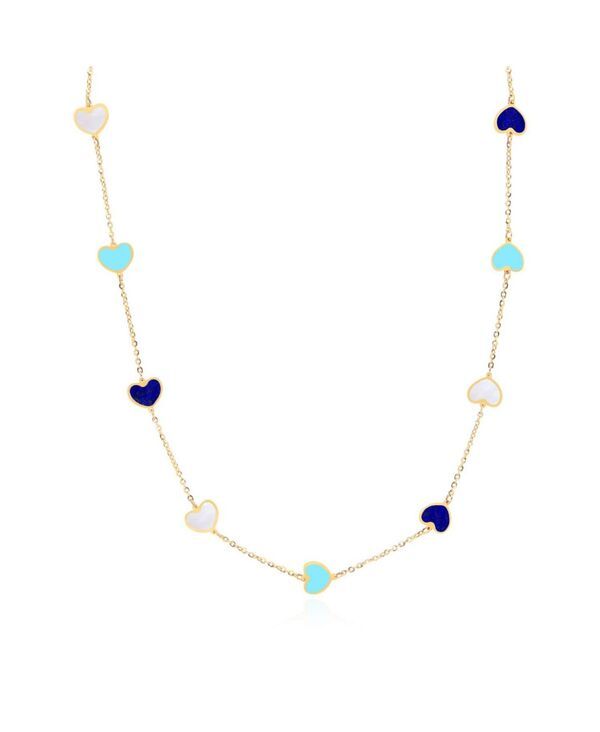 ザ・ラブリー レディース アクセサリー ネックレス・チョーカー・ペンダントトップ レース The Lovery Mixed Heart Stationecklace Blue ブルー