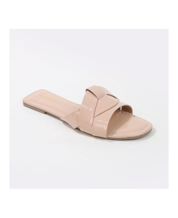 バーネス レディース シューズ サンダル BERNESS Topaz Patent Woven Slides Beige ベージュ