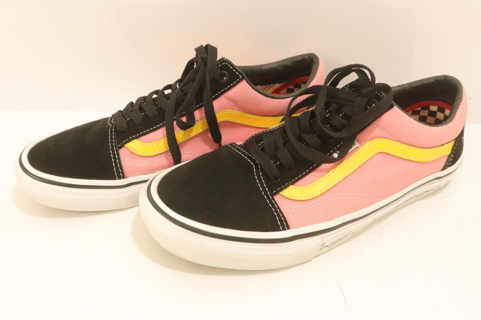 【中古】 VANS メンズスニーカー 28 500714 Old Skool VANS Supreme 28 ピンク 桃 ロゴ