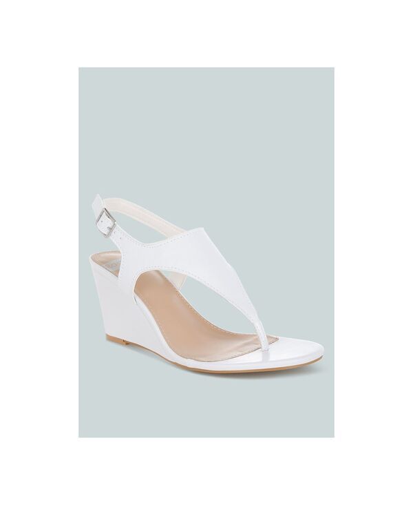 ラグアンドコー レディース シューズ サンダル レザー ヒール Rag Co Rag and Co Womens Wami Realeather Wedge Heel Sandals White re