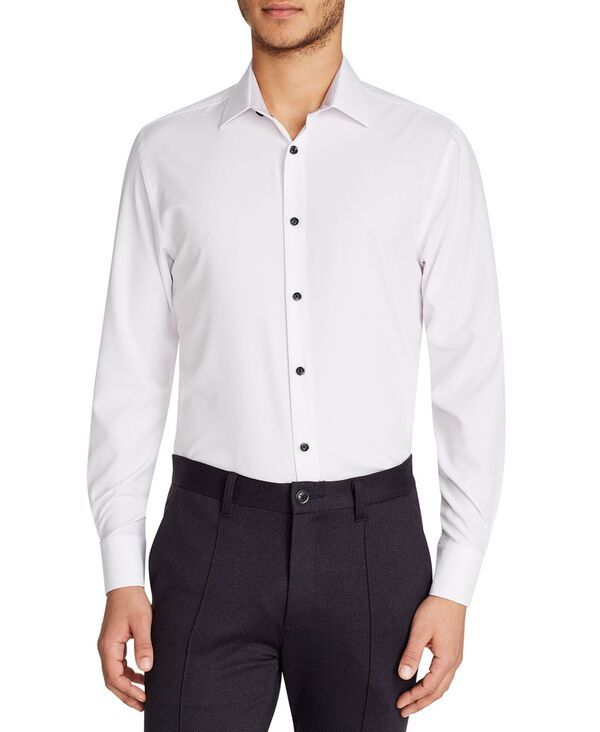 コンストラクト メンズ トップス シャツ ConStruct MenslimFit Solid Performance Stretch Cooling Comfort Dresshirt White
