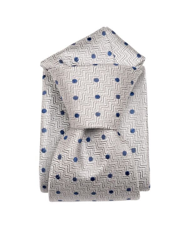 エリザベッタ メンズ アクセサリー ネクタイ トール シルク Elizabetta Big Tall Tiburtina Silk Jacquard Tie for Men Silver grey グ