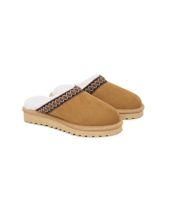 ケルティックアンドコー レディース シューズ サンダル Celtic Co Braid Trim Shearling Slipperspice