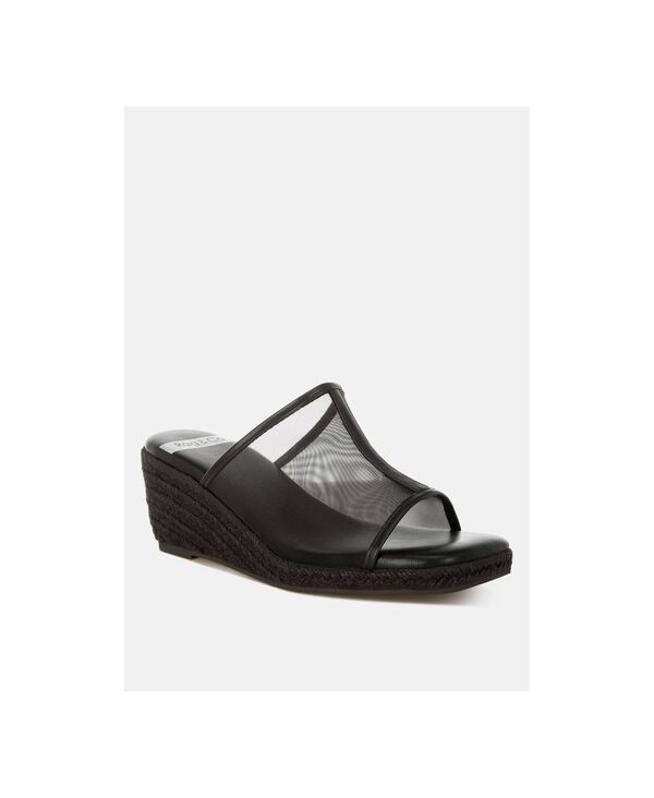 ラグアンドコー レディース シューズ サンダル メッシュ Rag Co Rag and Co Womenseraphine Breathable Mesh SlipOn Wedges Black me
