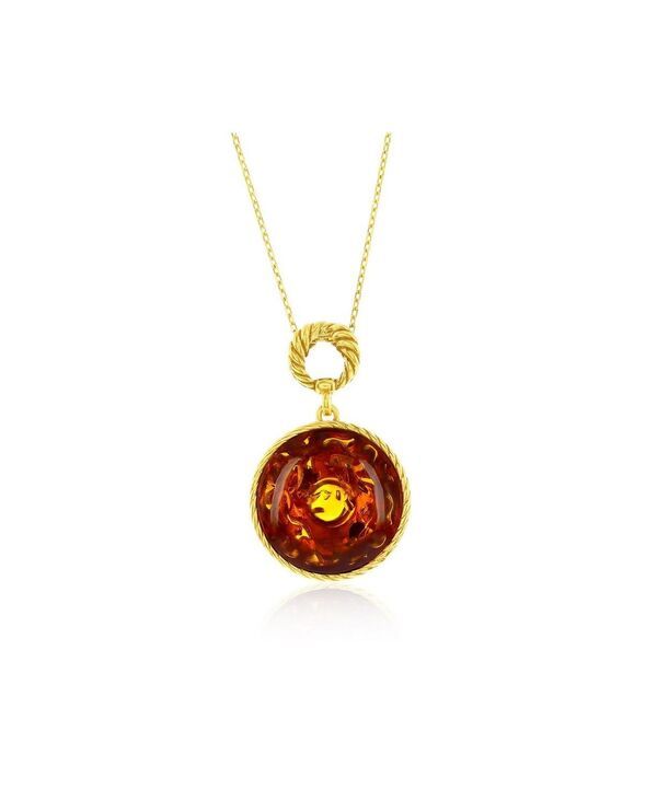 カリビアントレジャーズ レディース アクセサリー ネックレス・チョーカー・ペンダントトップ Caribbean Treasuresterling Round Amberope Design Outli