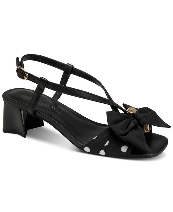 カール ラガーフェルド レディース シューズ サンダル KARLAGERFELD PARIS Womensuttyn Bow Buckle Sandals BlackWhite Polka Dot ホ