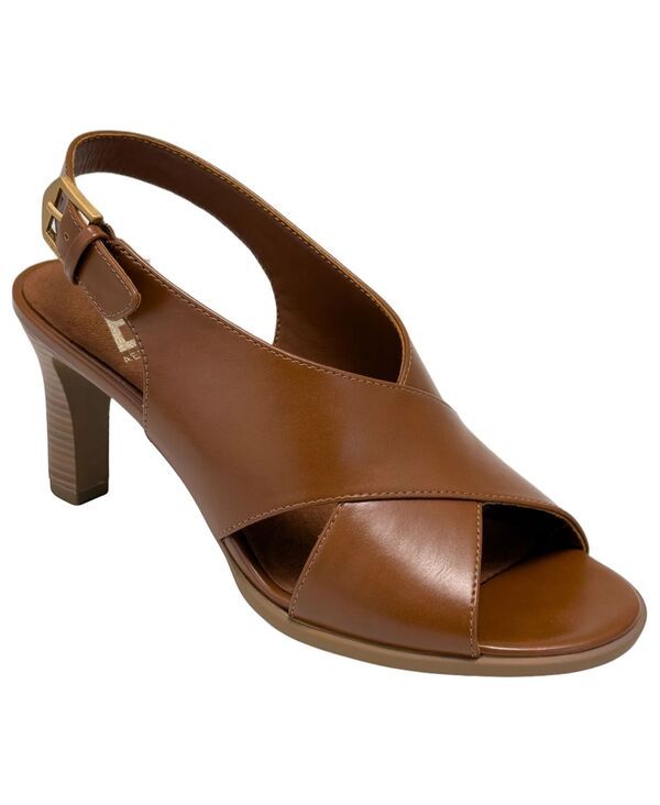 エアロソールズ レディース シューズ サンダル ヒール Aerosoles Womens Hollislingback Heeled Sandals Cognac Faux Leather