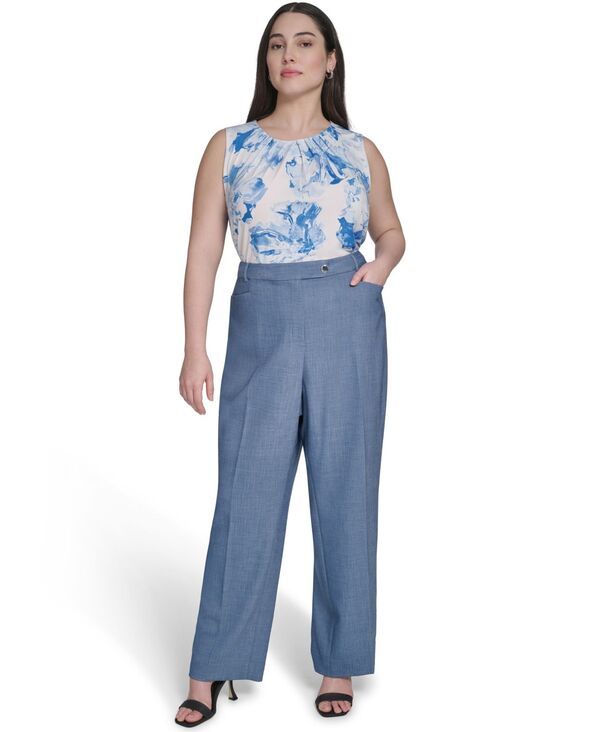 カルバンクライン レディース ボトムス カジュアルパンツ プラスサイズ ハイウエスト Calvin Klein Plusize Modern Fit HighWaist Pants Light Ind
