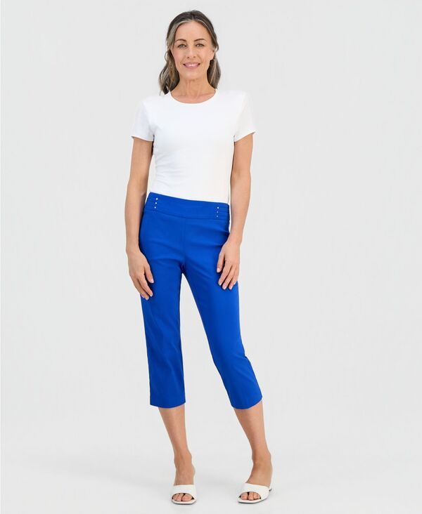 ジェイエムコレクション レディース ボトムス カジュアルパンツ プチ キャップ JM Collection Petite RivetDetail Capri Pants Deepacific