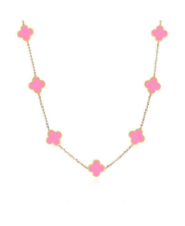 ザ・ラブリー レディース アクセサリー ネックレス・チョーカー・ペンダントトップ レース The Lovery Small Bubblegum Pink Clover Necklace 14K Bub