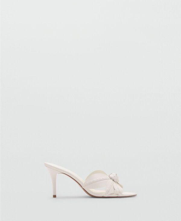 マンゴ レディース シューズ サンダル レザー ヒール MANGO Womens Flower Heeleather Sandals Ecru エクリュ