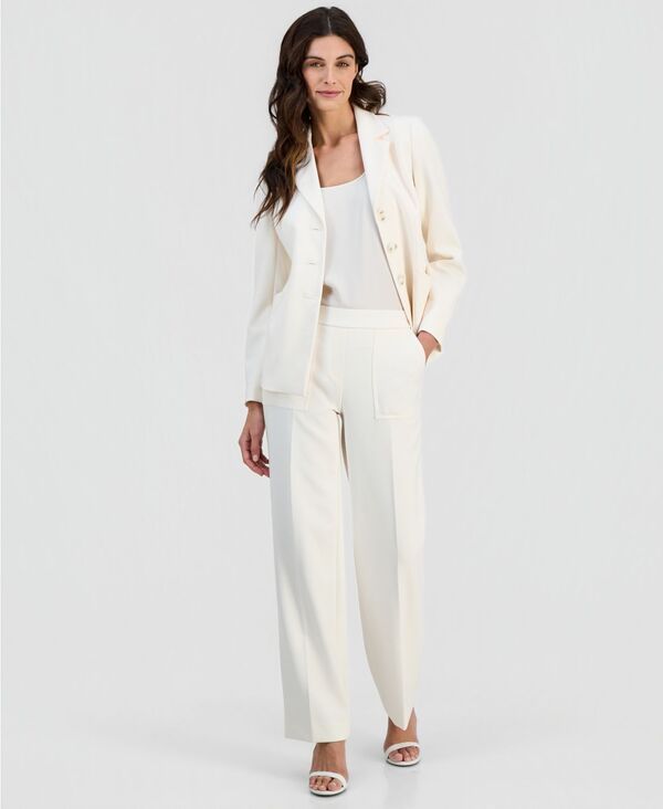 アンクライン レディース ボトムス カジュアルパンツ プチ Anne Klein Womenstructu red Stretch PullOn MidRise WidePants Regular P