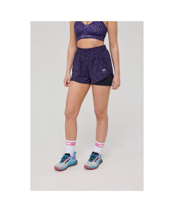 オースク レディース ボトムス ハーフパンツ・ショーツ ショートパンツ OOSC Womens Elite 2 in 1 Running Shorts Purpleopard Purpleopard