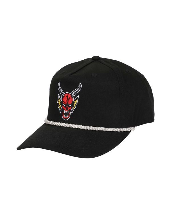ストレンジャーシングス メンズ アクセサリー 帽子 Stranger Things Mens Hellfire Club Demon Head Black Retro Grandpa Snapback