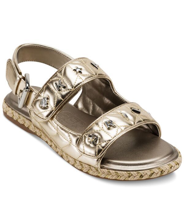 カール ラガーフェルド レディース シューズ サンダル KARLAGERFELD PARIS Womens Charlay Studs Flat Espadrille Sandals White Go