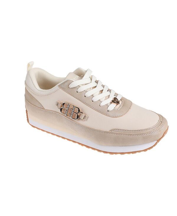 ベベ レディース シューズ スニーカー ナイロン スエード Bebe Womensneaker with NylonSuede PUpper and Large Ornament Detail Tan