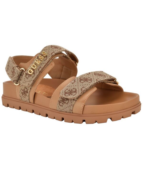ゲス レディース シューズ サンダル GUESS Womens Florizy Lug Sole Slingback Footbed Sandalight Cognac Logo
