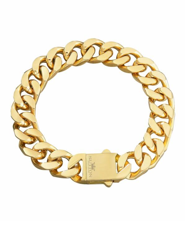 ローナ サットン メンズ アクセサリー ブレスレット・バングル・アンクレット Tシャツ Rhona Sutton Menstainlessteel Cuban Chain Bracelet in 18