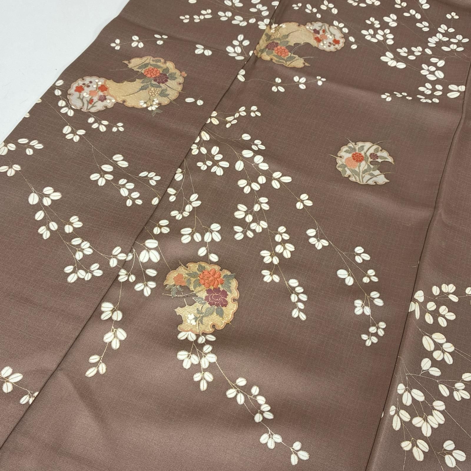 訪問着 正絹 刺繍 美しい染めの花 袷 着物 a-244 - メルカリ