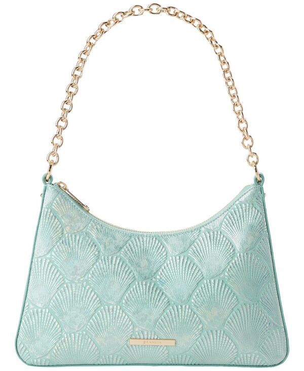 ブランミン レディース バッグ Brahmin Mod Esmedium Seashell Embossed Shoulder Bag Waterfall Tides