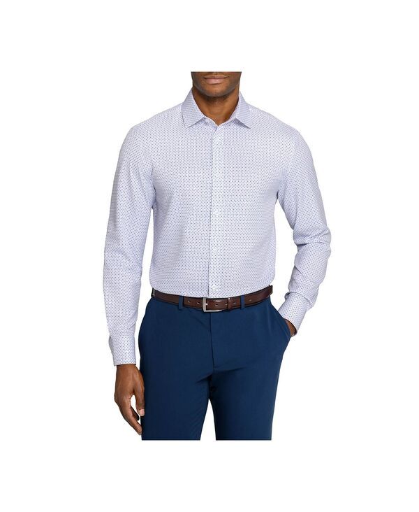 コンストラクト メンズ トップス シャツ ConStruct Menspread Collar SlimFit Performance Stretch Dresshirt WhiteBlue ホワイト