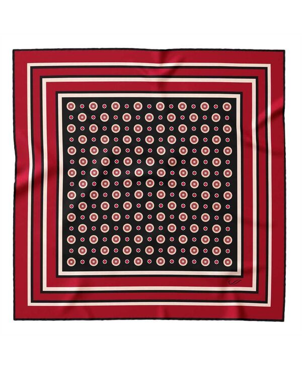 エリザベッタ メンズ アクセサリー ネクタイ シルク Elizabetta Mens Pantera Silk Pocket Square for Men Black and burgundy ブラッ
