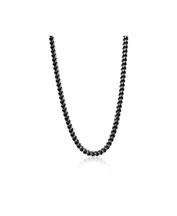 メタロ レディース アクセサリー ネックレス・チョーカー・ペンダントトップ Tシャツ レース Metallo Stainlessteel 5mm Franco Chainecklace Black ブ