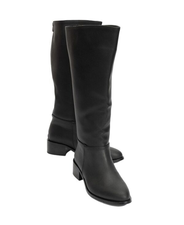 プロローグシューズ レディース ブーツ・レインブーツ Prologue Shoesvetlo Back Zip Knee High Boot Women Black faux leather ブラック