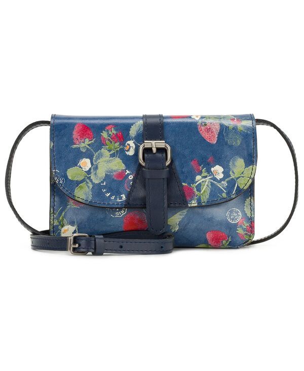 パトリシアナシュ レディース バッグ レザー Patricia Nash Torri Smalleather Crossbody Bag Denim Blue Strawberry デニム