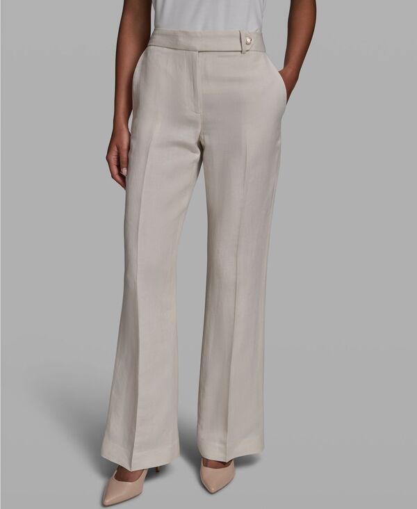 カール ラガーフェルド レディース ボトムス カジュアルパンツ リネン KARLAGERFELD PARIS Womens LinenBlend WideLeg Woven Pants Cashmer