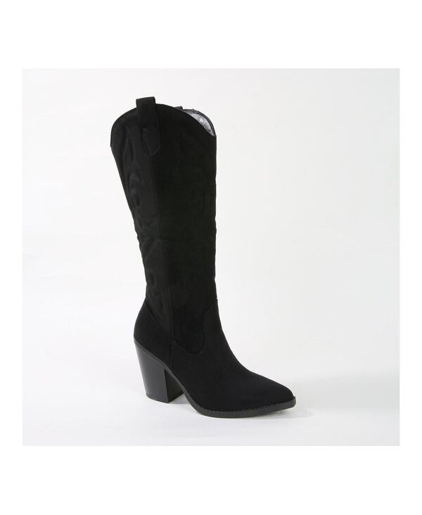 バーネス レディース シューズ ブーツ・レインブーツ スエード BERNESS Arizona Faux Suede Western Boot Black ブラック