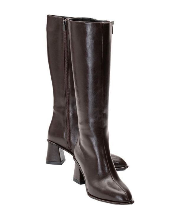 プロローグシューズ レディース ブーツ・レインブーツ ヒール Prologue Shoes Womens Paradis Block Heel Knee High Boot Brown faux le
