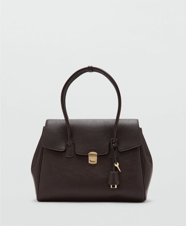 マンゴ レディース バッグ MANGO Womens Medium City Flap Handbag Chocolate チョコレート
