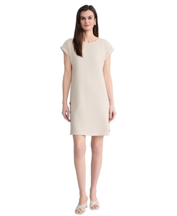 ジョーンズニューヨーク レディース トップス ワンピース クルーネック リネン Jones New York Womens Crewneck LinenBlend KneeLength Dress N
