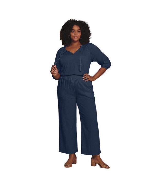 アベニュー レディース ボトムス カジュアルパンツ シャーリング ニット AVENUE Womens Knit Gauze Smocked WideLeg Pants Navy ネイビー