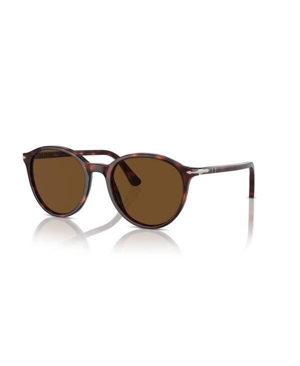 ペルソル レディース アクセサリー サングラス・アイウェア Persol Unisex Polarized Round Sunglasses PO3350S Havana