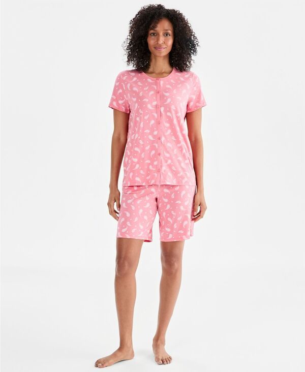 チャータークラブ レディース アンダーウェア ナイトウェア コットン Charter Club Womens 2Piece Cotton Bermuda Short Pajama set Paisle