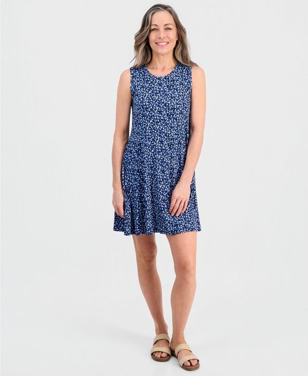 スタイルアンドコー レディース トップス ワンピース プチ プリント ノースリーブ ニット Style Co Petite Printed Knit Sleeveless Flip Flop Dres