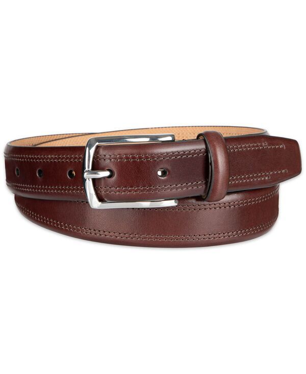 コールハーン メンズ アクセサリー ベルト レザー Cole Haan Mens Double Stitched Leather Dress Belt Chocolate Brown ブラウン