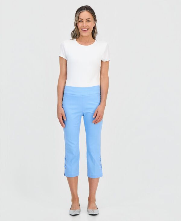 ジェイエムコレクション レディース ボトムス カジュアルパンツ プチ キャップ レース JM Collection Petite SideLaceUp Capri Pants Blue Glacier 13,460円